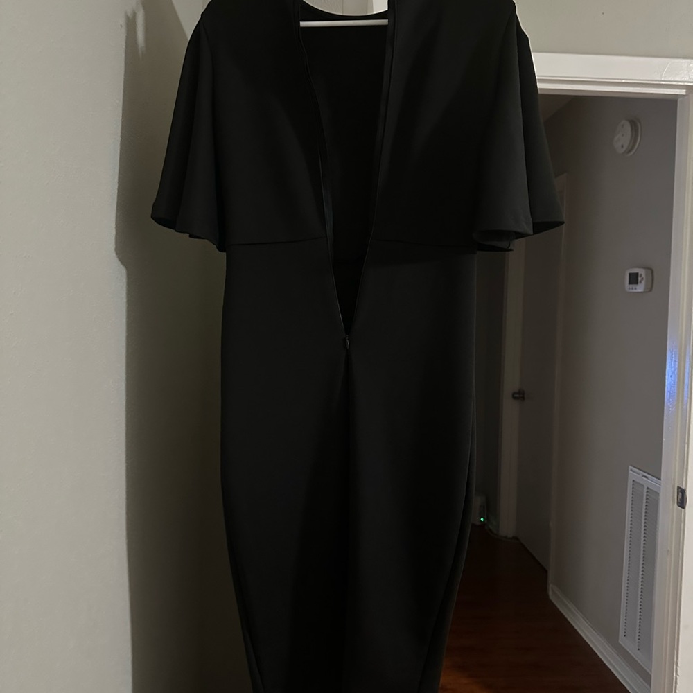 Elegant Black Cape Dress